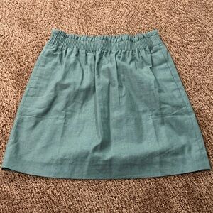 Green Linen J Crew Skirt